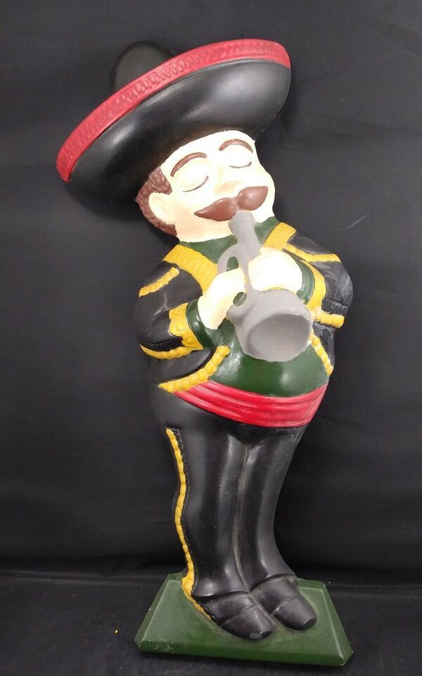 VINTAGE CHALKWARE Mariachi TRUMPET Bugle Plaster Vintage Wall Hanging - $14.00