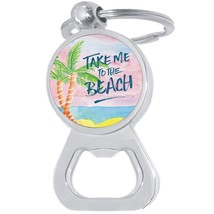 Take Me to the Beach Bottle Opener Keychain - Metal Beer Bar Tool Key Ring - £8.58 GBP