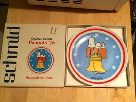 Vintage Snoopy Peanuts Limited Edition Bicentennial Plate 1976 By Schmid 8&quot; - $18.53