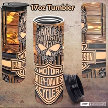 HD Carved Wood Look Tumbler Design | HK skull | 17oz Tumbler | Free Ship - $47.92 CAD
