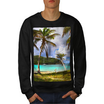 Sea Coast Photo Nature Jumper Ocean Palm Tree Men Sweatshirt - £15.36 GBP