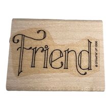 NEW NO INK Stampin Up Mounted Rubber Stamp Friend Word Name - $3.83