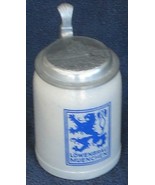 Vintage Löwenbräu Munchen Pottery Stein - Pewter Hinged Lid - VGC -Gusta... - $36.23 CAD