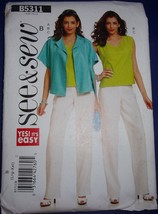 See & Sew Misses’ Jacket Top & Pants Size Lrg -XXL #B5311 Uncut - $5.99