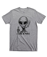 Alien I Come In Peace T Shirt, Extraterrestrial Abduction Men&#39;s Cotton T... - £11.18 GBP