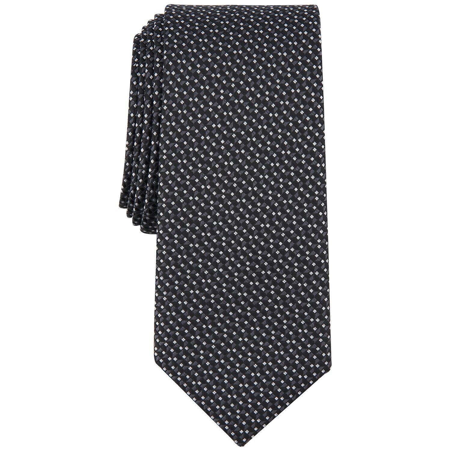 Alfani Men&#39;s Mangin Mini-Print Tie Black OS B4HP - $8.95