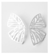 Plunder Earrings (New) Calliope - Silver Butterfly Drop - 2.5&quot; Long (PE793) - £14.65 GBP