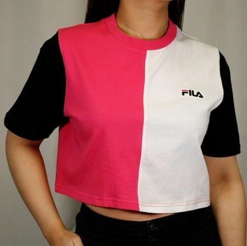 FILA Women's Three-Tone Cropped S/S T-Shirt