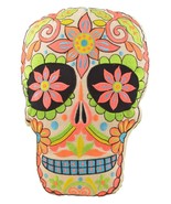 Multi Color Sugar Skull Throw Pillow Detailed Colors Embroidered Decorat... - £22.67 GBP