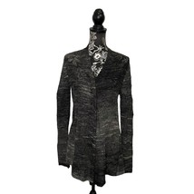Eileen Fisher Open Front Open Knit Cardigan Nylon Mohair Gray Black Ombre XS - £36.69 GBP