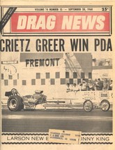 Drag News 9/28/1968-Crietz Greer Win PDA cover-1968 Drag News-Vol.14 #15-VF - £40.58 GBP
