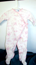 VITAMINS BABY  6-9 mos. pink/white full length pajamas w/feet (baby -side) - £6.20 GBP
