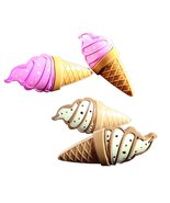 C&amp;H Solutions 2 Set (4 Ct) White Ice Cream/Pink Ice Cream Beach Towel Cl... - $234.83 MXN
