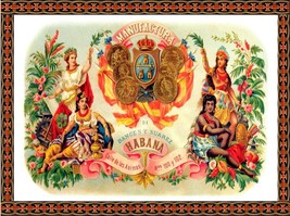 Decoration 18x24 Poster.Room home wall art.Cigar label.Cuban tobacco Pre-Castro. - $28.00