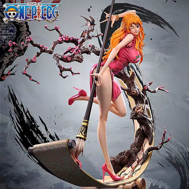 37cm Anime One Piece Nami Figure Large Size Chinese Cheongsam Brush Painting - £80.11 GBP+