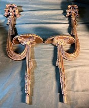 Vintage Pair of Two 2 Swag &amp; Ribbon Decorative Wall Bracket Shelf Shelve... - €150,66 EUR