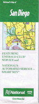 California Road Map San Diego National Car Emerald Club Service  - $3.95