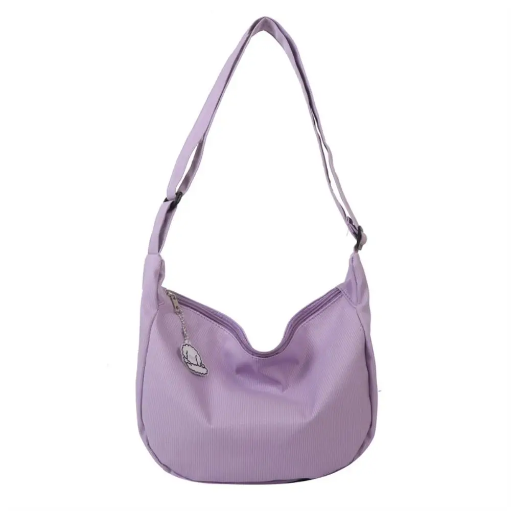 Korean Style Lightweight Shoulder Bag Solid Color Large Capacity Canvas ... - £14.90 GBP