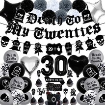 30Th Birthday Decorations Pack, Death To My 20S Party Supplies Including Birthda - £30.04 GBP