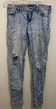 Celebrate Pink Juniors Acid wash blue jeans size 9 waist 29 ripped front look - £7.97 GBP