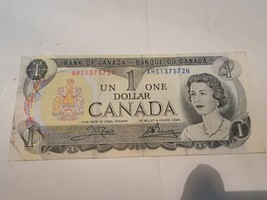 Vintage 1973 Canadian One Dollar Bill Bank Of Canada Ottawa AMS1375724 - £46.45 GBP