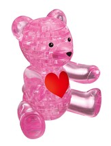 Teddy Bear 3D Crystal Puzzle Jigsaw Puzzle Pink 41 Pieces - £20.63 GBP
