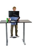 Gray and Black 52" Bamboo Dual Motor Electric Office Adjustable Computer Desk - $20,396.20 MXN