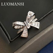 S925 Silver Sweet Butterfly High Carbon Diamond Ring Wild Style Noble Woman Part - £50.61 GBP