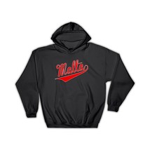 Malta : Gift Hoodie Flag Varsity Script Baseball Beisbol Country Pride Maltese - £28.86 GBP