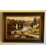 Impressionist Oil Painting RAZIN Landscape Seascape Sailboat Gorgeous! F... - £529.66 GBP
