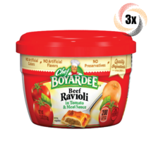 3x Bowls Chef Boyardee Microwavable Beef Ravioli In Tomato &amp; Meat Sauce 7.5oz - £14.75 GBP