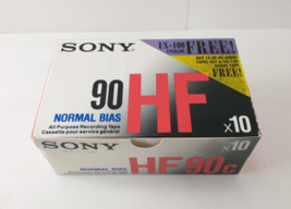 Vintage Sony HF90c Blank Audio Cassette Tapes 10 PACK Normal Bias NEW! - $39.95