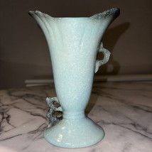 MCM 1950 Hull Wildflower W8 Vase 7 1/2&quot; USA Made High Gloss Mint Turquoise VNTG - $29.95