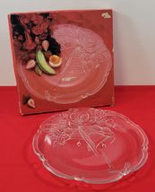 *A) Vintage Christmas Mikasa Crystal Holiday Bells Hostess Platter 15" G... - $19.79