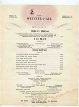 Hotel Webster Hall Menu Pittsburgh Pennsylvania 1955 - £22.15 GBP