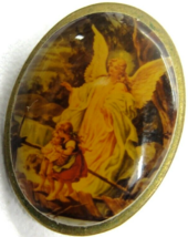 Guardian Angel Lapel Pin Brooch Vintage Religious - £11.59 GBP
