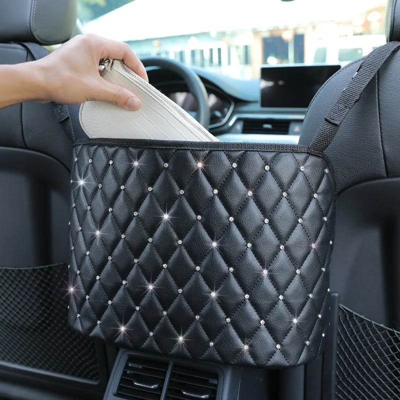 Universal Bling Crystal Car Seat Storage Bag Organizer Holder Multi-Pockets - £17.42 GBP+