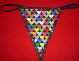 New Womens HEARTS Valentines Day love Gstring Thong Lingerie Panties Underwear - £14.64 GBP