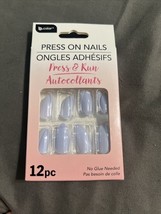 b•color Press On Nails 12 Pc No Glue Needed Baby Blue Almond Medium - $6.93