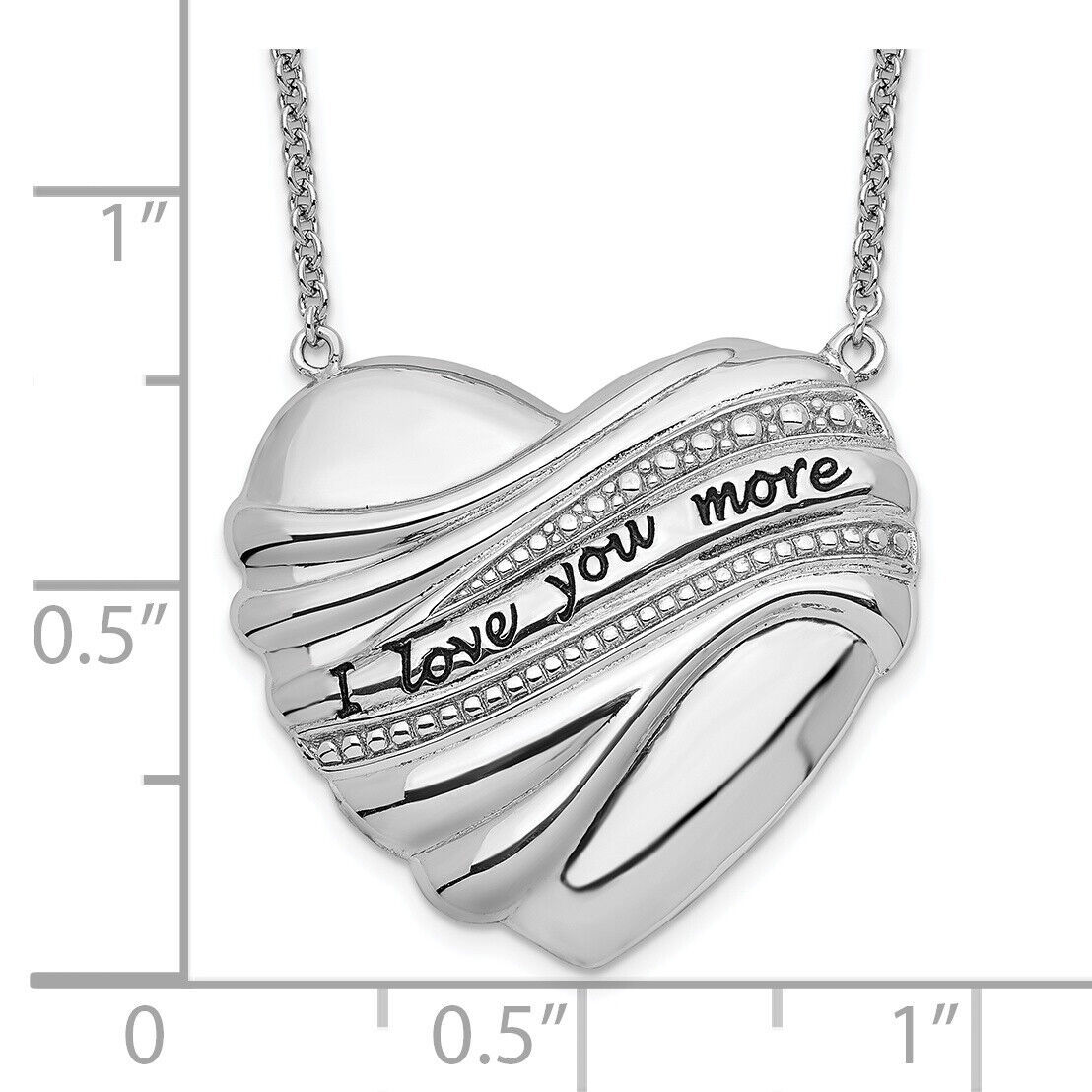 Sentimental Expressions Silver  Antiqued I Love You More 18in. Necklace QSX631 Item image 4