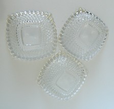 Anchor Hocking Early American Clear 3 Square Fruit Cereal Soup Dessert Bowls - £15.73 GBP