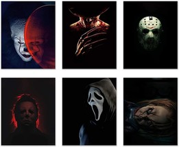 Horror Movie Poster Villain Characters Terror Poster Scary Halloween Painting - £21.52 GBP