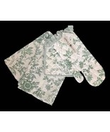 4Pc April Cornel Felicity Green Quilted Ruffled Oven Mitt Hot Pad Kitche... - €26,29 EUR
