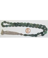 Luxury Prayer Beads Tesbih Oval Moss Agate Sterling AA Quality Rare Coll... - £182.18 GBP