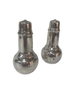Silver Plated Metal Salt And Pepper Shaker Set Vintage - $204.51 MXN