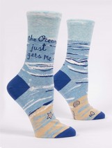Blue Q Socks - Womens Crew - The Ocean Just Gets Me - Size 5-10 - $13.09