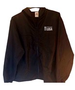 Team USA Olympic Committee Men&#39;s Waterproof Hoodie Jacket Black Zip Pock... - $54.45 CAD