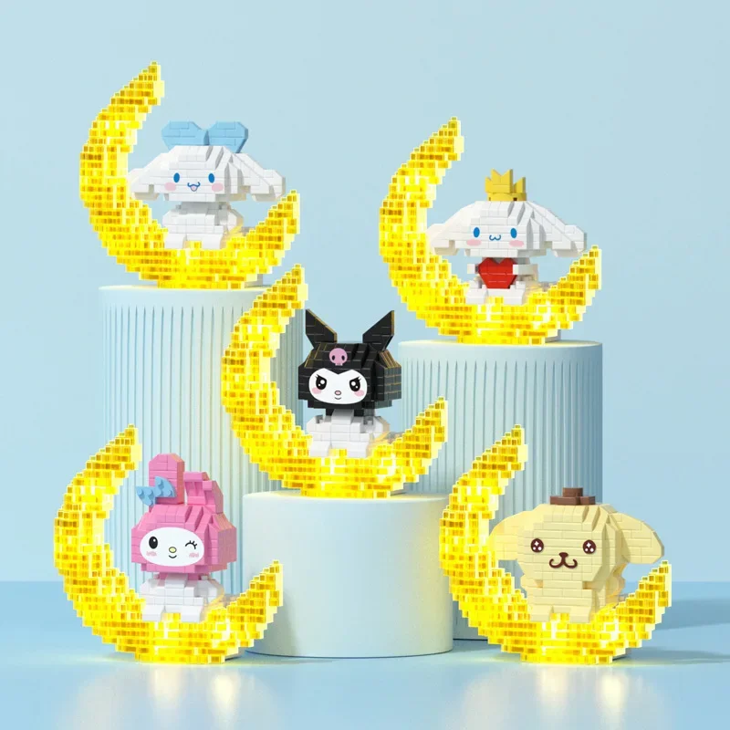 Sanrio Moon Building Blocks Glow Cinnamoroll mymelody Kuromi Pompom Purin - £15.20 GBP+
