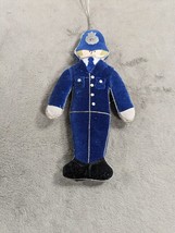 UK Folk Art Toy Police Man Handmade Felt Christmas Ornament Vintage Souvenir - $14.38