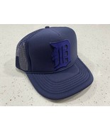 NEW DETROIT TIGERS NAVY BLUE CAP HAT 5 PANEL HIGH CROWN TRUCKER SNAPBACK - $24.27